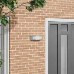 Aplica de perete argintiu din oțel inoxidabil IP44 GartenMobel Dekor