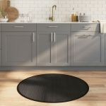 Covor rotund, negru, 100 cm, bambus GartenMobel Dekor