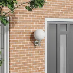 Lampa de perete cu senzor Argintie Oțel Inox IP44 GartenMobel Dekor