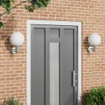 Lampi de perete pentru exterior 2 buc Silver Inox IP44 GartenMobel Dekor