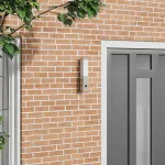 Lumină de perete exterior cu senzor argintie din oțel inoxidabil IP44 GartenMobel Dekor