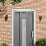 Aplice de perete exterioare cu senzor 2 buc Negru din Oțel Inoxidabil IP44 GartenMobel Dekor