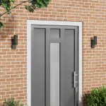 Luminile de perete 2 buc Negru Oțel Inoxidabil IP44 GartenMobel Dekor