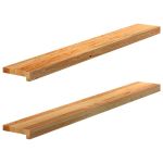 Pervaz 2 buc lemn masiv de maro deschis 120x15x2 cm GartenMobel Dekor