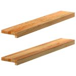 Pervaz 2 buc lemn masiv de maro deschis 90x15x2 cm GartenMobel Dekor