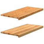 Pervaz 2 buc lemn masiv de maro deschis 90x40x2 cm GartenMobel Dekor