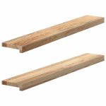 Pervaz 2 buc lemn masiv de stejar netratat 100x15x2 cm GartenMobel Dekor