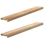 Pervaz 2 buc lemn masiv de stejar netratat 120x15x2 cm GartenMobel Dekor