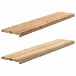 Pervaz 2 buc lemn masiv de stejar netratat 120x30x2 cm GartenMobel Dekor
