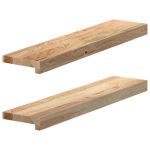 Pervaz 2 buc lemn masiv de stejar netratat 70x15x2 cm GartenMobel Dekor