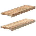 Pervaz 2 buc lemn masiv de stejar netratat 70x20x2 cm GartenMobel Dekor
