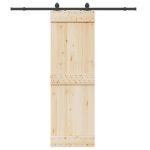 Set feronerie pentru uși glisante, negru, 200 cm, oțel GartenMobel Dekor