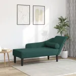 Șezlong cu perne, verde închis, material textil GartenMobel Dekor