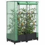 Strat înălțat cu husă de seră, aspect ratan, 80x40x123 cm GartenMobel Dekor