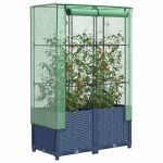 Strat înălțat cu husă de seră, aspect ratan, 80x40x138 cm GartenMobel Dekor