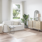 Covor shaggy cu fir lung crem 160x160 cm PP GartenMobel Dekor