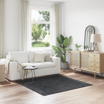 Covor Shaggy cu spate din latex gri închis 160x160 cm GartenMobel Dekor