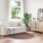 Covor shaggy  cu spatele din latex maro ø160 cm GartenMobel Dekor
