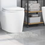 Covoraș de baie U-Form Gri 50x50 cm Poliester Antiderapant GartenMobel Dekor