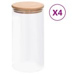 Borcane de depozitare din sticlă capac de bambus 4 buc. 1200 ml GartenMobel Dekor