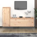 Comode TV, 2 buc., lemn masiv de pin GartenMobel Dekor
