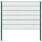 Panou de gard cu stâlpi, verde, 1,7 m, fier GartenMobel Dekor