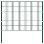 Panou de gard cu stâlpi, verde, 1,7 m, fier GartenMobel Dekor