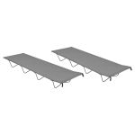 Paturi camping, 2 buc., gri, 180x60x19 cm, țesătură oxford&oțel GartenMobel Dekor