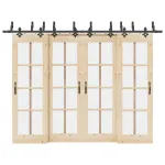 Set feronerie pentru uși glisante, negru, 305 cm, oțel GartenMobel Dekor