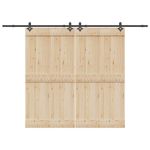 Set feronerie pentru uși glisante, negru, 305 cm, oțel GartenMobel Dekor