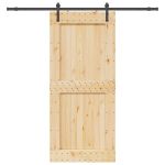 Ușă glisantă cu set feronerie, 100x210 cm, lemn masiv de pin GartenMobel Dekor
