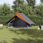 Cort de Camping Tip A 5-Persoane Gri și Portocaliu Waterproof GartenMobel Dekor