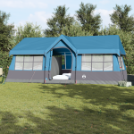 Cort de camping cu plasă albastră pentru 12 persoane, impermeabil GartenMobel Dekor