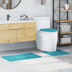 Set de 3 covorașe de baie  Turcoaz Polypropylen Antiderapante GartenMobel Dekor