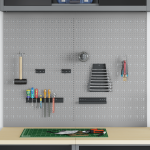 Set Plăci de Prindere 2 cu 8 Accesorii, Gri, 50x80 cm Oțel GartenMobel Dekor
