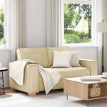 Canapea cu 2 locuri, crem, 120 cm, material textil GartenMobel Dekor