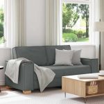 Canapea cu 2 locuri, gri închis, 140 cm, material textil GartenMobel Dekor