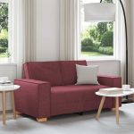 Canapea cu 2 locuri, roșu vin, 120 cm, material textil GartenMobel Dekor