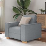 Canapea fotoliu gri deschis, 60 cm, material textil GartenMobel Dekor