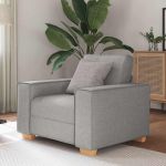 Canapea fotoliu gri nor, 60 cm, material textil GartenMobel Dekor