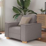 Canapea fotoliu gri taupe 60 cm, material textil GartenMobel Dekor
