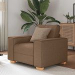 Canapea fotoliu maro 60 cm, material textil GartenMobel Dekor