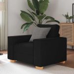 Canapea fotoliu negru 60 cm material textil GartenMobel Dekor