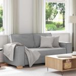 Canapea cu 2 locuri, gri nor, 140 cm, material textil GartenMobel Dekor