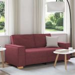 Canapea cu 2 locuri, roșu vin, 140 cm, material textil GartenMobel Dekor