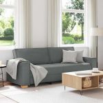 Canapea cu 3 locuri, gri închis, 180 cm, material textil GartenMobel Dekor