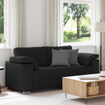 Canapea Loveseat  Neagră 140 cm Material GartenMobel Dekor