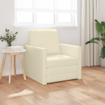 Canapea pat 2 în 1 crem 74x77x81 cm din piele sintetică GartenMobel Dekor
