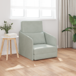 Canapea Pat 2 în 1 Gri Deschis 65x80x83 cm Catifea GartenMobel Dekor