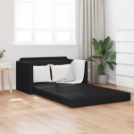 Canapea de Podea Pat 2 în 1 Neagră 124x71x78 cm Piele Sintetică GartenMobel Dekor